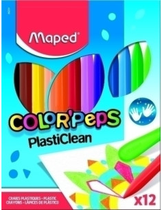 CERAS MAPED PLASTICLEAN COLOR PEPS ESTUCHE DE 12