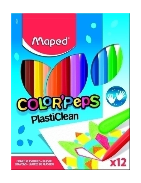 CERAS MAPED PLASTICLEAN COLOR PEPS ESTUCHE DE 12