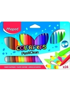 CERAS MAPED PLASTICLEAN COLOR PEPS ESTUCHE DE 24