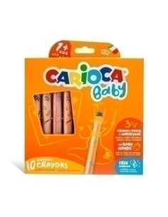 LAPICES de COLORES CARIOCA BABY 3 en 1 ESTUCHE DE 10 incluye sacapuntas