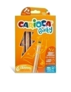 LAPICES de COLORES CARIOCA BABY 3 en 1 ESTUCHE DE 6 incluye sacapuntas