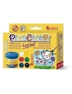 TEMPERA PLAYCOLOR LIQUID 40 ml bote ESTUCHE de  6