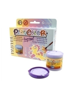TEMPERA PLAYCOLOR LIQUID 40 ml bote PASTEL ESTUCHE de  6