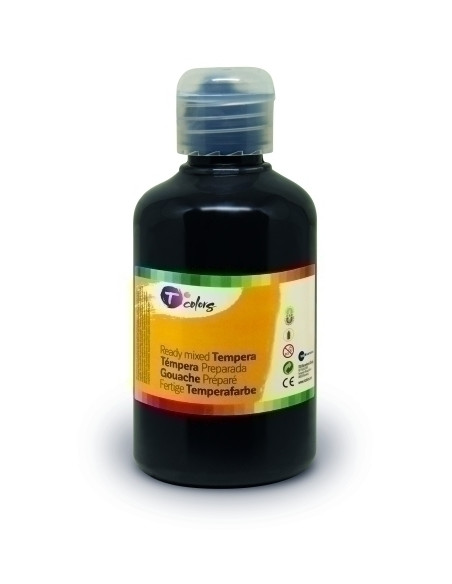 TEMPERA TCOLORS LIQUIDA 500 ml botella NEGRO