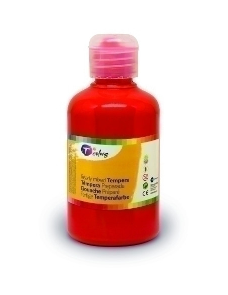 TEMPERA TCOLORS LIQUIDA 500 ml botella ROJO