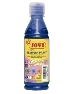 TEMPERA JOVI LIQUIDA GLITTER 250 ml botella AZUL