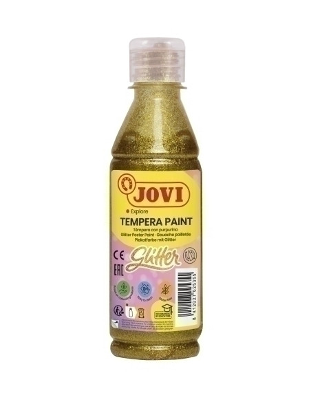 TEMPERA JOVI LIQUIDA GLITTER 250 ml botella ORO