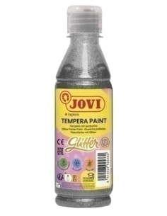 TEMPERA JOVI LIQUIDA GLITTER 250 ml botella PLATA