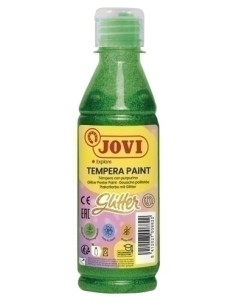 TEMPERA JOVI LIQUIDA GLITTER 250 ml botella VERDE