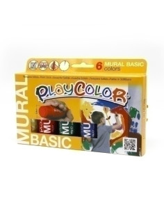 TEMPERA SOLIDA PLAYCOLOR MURAL 40Gr ESTUCHE de 6 COLORES