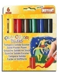 TEMPERA SOLIDA PLAYCOLOR BASIC POCKET 5Gr ESTUCHE de 6 COLORES