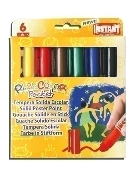 TEMPERA SOLIDA PLAYCOLOR BASIC POCKET 5Gr ESTUCHE de 6 COLORES