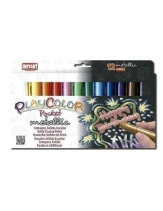 TEMPERA SOLIDA PLAYCOLOR METALLIC POCKET 5Gr ESTUCHE de 12 COLORES