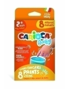 PINTURA de DEDOS CARIOCA BABY 50 ml bote ESTUCHE de 8