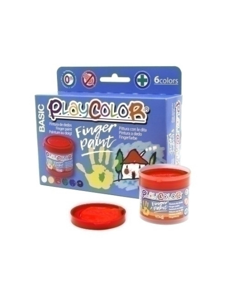 PINTURA de DEDOS PLAYCOLOR BASIC 40 ml bote  ESTUCHE de 6