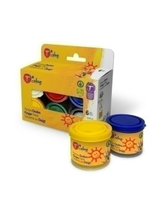 PINTURA de DEDOS TCOLORS 40 ml ESTUCHE SURTIDO de 6
