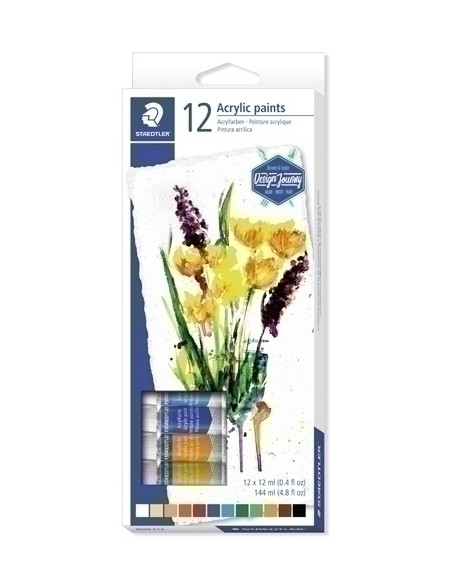 PINTURA ACRILICA STAEDTLER 8500 12 ml tubo ESTUCHE de 12