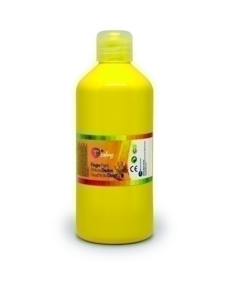 PINTURA de DEDOS TCOLORS 500 ml botella AMARILLO