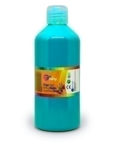 PINTURA de DEDOS TCOLORS 500 ml botella CIAN