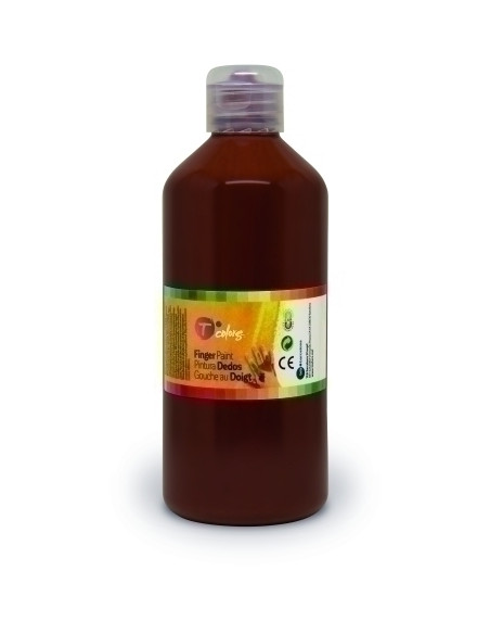 PINTURA de DEDOS TCOLORS 500 ml botella MARRON
