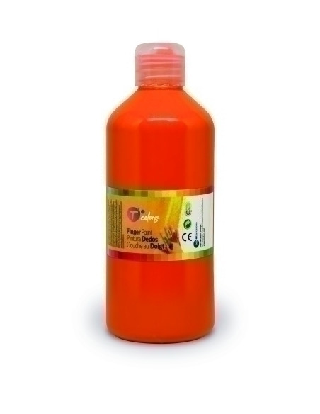 PINTURA de DEDOS TCOLORS 500 ml botella NARANJA