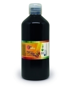 PINTURA de DEDOS TCOLORS 500 ml botella NEGRO