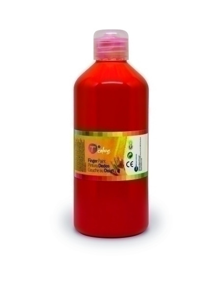 PINTURA de DEDOS TCOLORS 500 ml botella ROJO