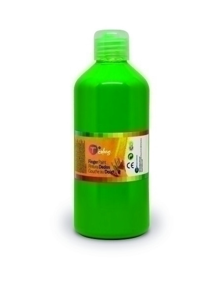 PINTURA de DEDOS TCOLORS 500 ml botella VERDE