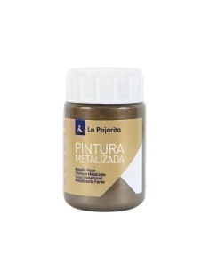 PINTURA LATEX LA PAJARITA METALIZADA 35 ml bote BRONCE ME-06
