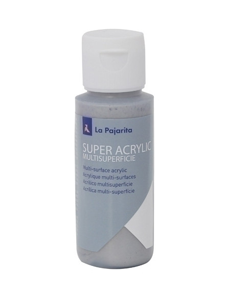 PINTURA ACRILICA LA PAJARITA 60 ml bote PLATA A-50