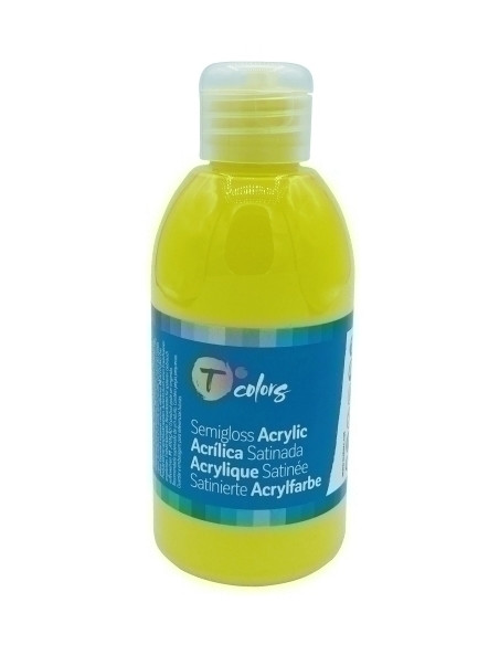 PINTURA ACRILICA TCOLORS 250 ml botella AMARILLO
