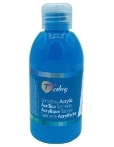 PINTURA ACRILICA TCOLORS 250 ml botella CYAN
