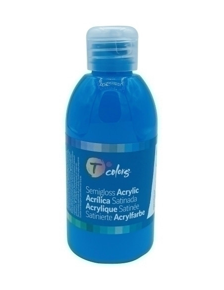 PINTURA ACRILICA TCOLORS 250 ml botella CYAN