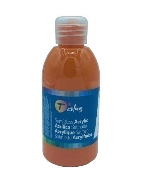 PINTURA ACRILICA TCOLORS 250 ml botella NARANJA