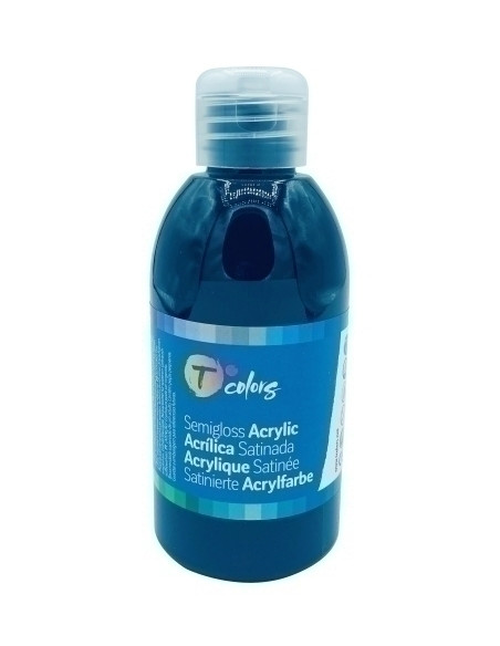 PINTURA ACRILICA TCOLORS 250 ml botella NEGRO