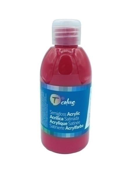PINTURA ACRILICA TCOLORS 250 ml botella ROJO