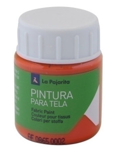 PINTURA para TELA LA PAJARITA 25 ml bote ANARANJADO T-14
