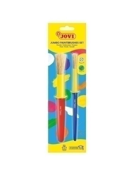 PINCEL JOVI ESCOLAR ANTIGOTEO BLISTER de 2 MEDIO y GRUESO