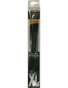 PINCEL TALENS ART CREATION OLEO Y ACRILICO MODELO XL BOLSA de 3 Toray bicolor redondo n 16 Plano n 16 Lengua de gato n 16