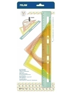 EQUIPO de DIBUJO MILAN NEW LOOK 30 cm TRAZADO TRANSPARENTE