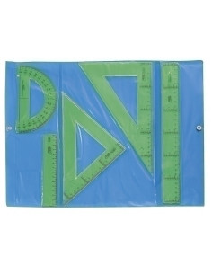 EQUIPO de DIBUJO SAFTA VERDE CON BROCHE