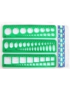 PLANTILLAS ESCOLAR JUEGO-3 SURTIDAS R-C-E**