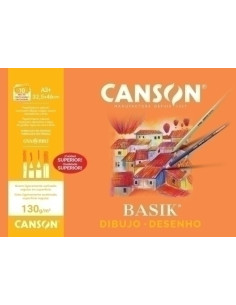 LAMINA GUARRO-CANSON DIBUJO BASIK 130g MINI-PACK de 10 A3 LISA