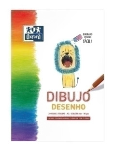 BLOC DE DIBUJO OXFORD KIDS ENCOLADO LISO A2 90g 20h