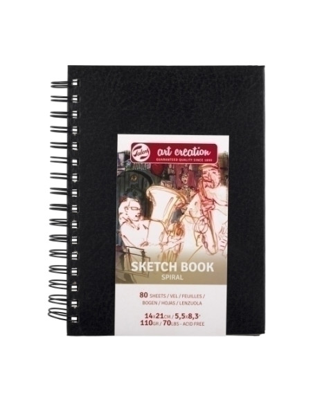 CUADERNO DE DIBUJO TALENS ART CREATION BOCETO CON ESPIRAL TAPA DURA 140 x 210 mm 110g  80h