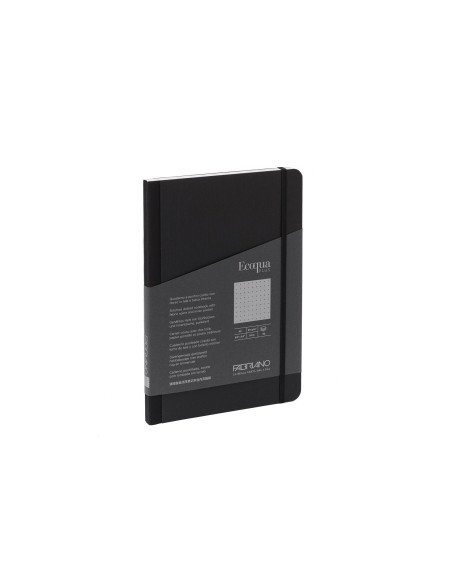 CUADERNO FABRIANO ECOQUA PLUS TELA A5 80hj 90gr PUNTOS DOTS NEGRO