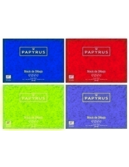 BLOC DE DIBUJO PAPYRUS CON ESPIRAL con RECUADRO 2 TALADROS F PROLONGADO 160g 20h