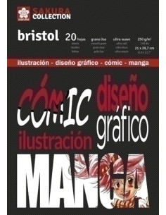 BLOC DE DIBUJO SAKURA COMIC Y MANGA ENCOLADO LISO A4 250g 20h