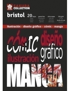 BLOC DE DIBUJO SAKURA COMIC Y MANGA ENCOLADO LISO A5 250g 20h