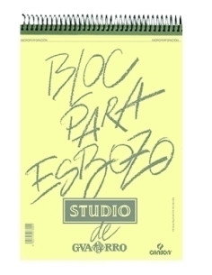 BLOC DE DIBUJO GUARRO-CANSON ESBOZO STUDIO CON ESPIRAL TECNICAS SECAS A4 90g 100h